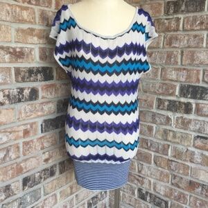 Free People Patterned Sweater Top M